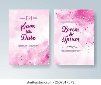Watercolor wedding invitation card Digital art painting.