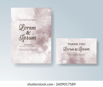 Watercolor wedding invitation card Digital art painting.