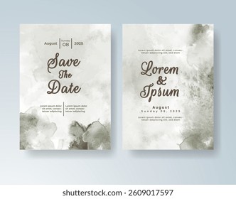 Watercolor wedding invitation card Digital art painting.