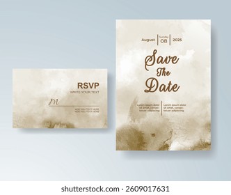 Watercolor wedding invitation card Digital art painting.