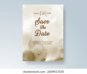 Watercolor wedding invitation card Digital art painting.