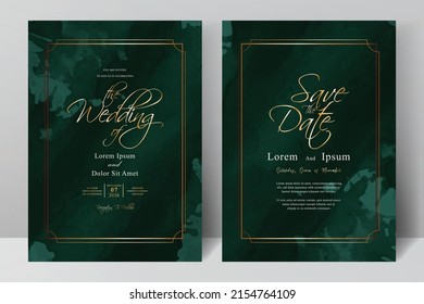 Watercolor wedding invitation card template