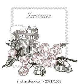 Watercolor Wedding vector background