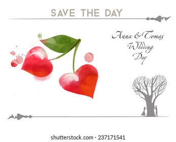 Watercolor Wedding vector background