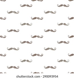 watercolor whiskers seamless pattern on a white background