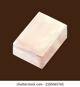 Watercolor White Chocolate Cube Vector Design Great For Cards, Banners, Headers, Party Posters Or Decorate Your Artwork.