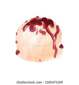 Watercolor of white chocolate vector element on white background great for cards, banners, headers, party posters or decorate your artwork.