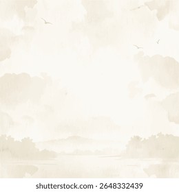 Watercolor white sky with clouds element for sale banners, posters, labels, wallpaper, scrapbooking, birthday party decorations, invitations card, printing labels, greeting cards, background et