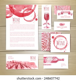 Watercolor Wine concept design. Corporate identity