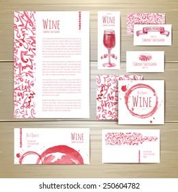Watercolor Wine concept design. Corporate identity