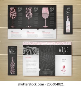 Watercolor Wine concept design. Corporate identity. Document template