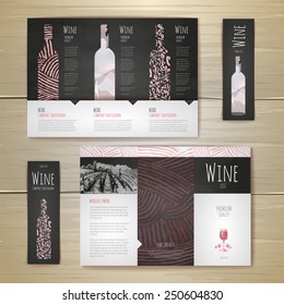 Watercolor Wine concept design. Corporate identity. Document template