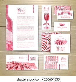 Watercolor Wine concept design. Corporate identity