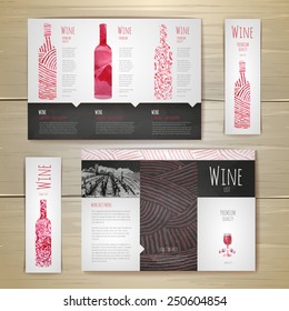 Watercolor Wine concept design. Corporate identity. Document template