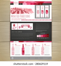 Watercolor Wine concept design. Corporate identity. Wed site design