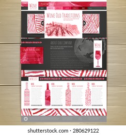 Watercolor Wine concept design. Corporate identity. Wed site design