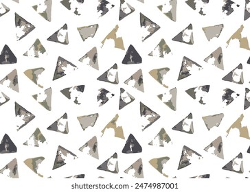 Watercolor winter colorful triangle pattern background illustration, Abstract Pattern with grunge shapes.