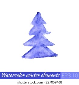 Watercolor winter element