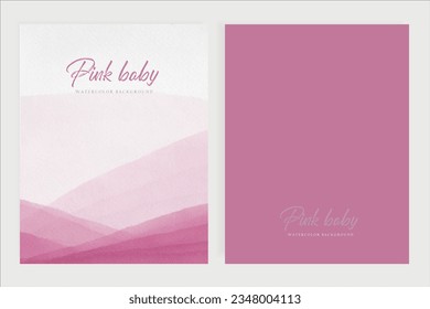 Watercolor winter posters set. Creative abstract banners with blue brush strokes. Delicate luxury covers and backgrounds for design of brochure and wedding invitation. Cartoon flat vector illustration