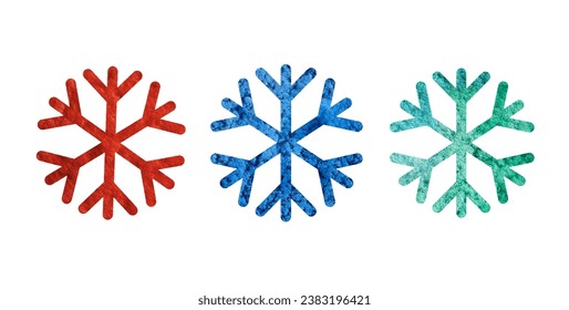 Watercolor winter symbol snowflakes design