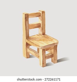 Watercolor Wood Chair