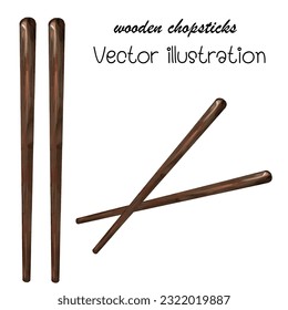 watercolor wooden chopsticks japanese food vector illustration