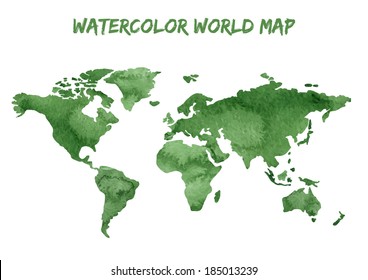 Watercolor world map 