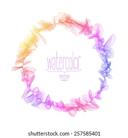 Watercolor wreath. Round frame for posts. 