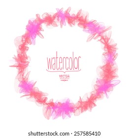 Watercolor wreath. Round frame for posts. 