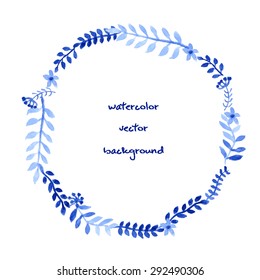 Watercolor Wreath. Vector Illustration