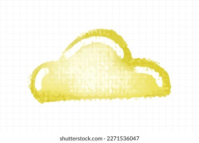 watercolor yellow color on cloudy sky object element