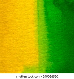 watercolor yellow, green abstract background