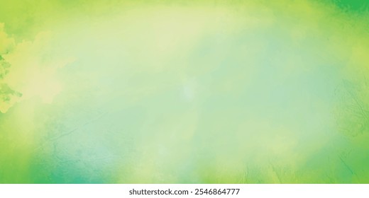 Fundo de gradiente verde amarelo aquarela granulado. Fundo abstrato escovado verde escuro a verde claro.