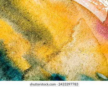  acuarela amarillo, fondo de vector verde