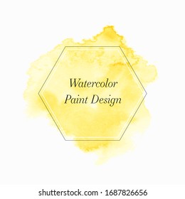 Watercolor yellow paint background - Vector. Perfect art abstract design for logo, postcard or shop sale..