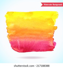 Watercolor yellow and pink abstract background. Colorful theme for your design