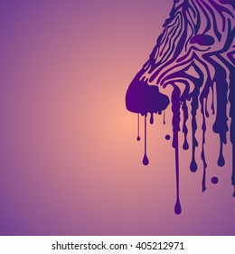 Watercolor Zebra . Vector illustration.