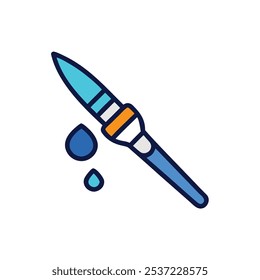 watercolor-brush icon vector illustration style