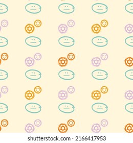 Watercolor-Dyed Effect Brushed Textured Dots Graphic Motif.  Seamless Pattern.