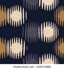 Watercolor-Dyed Effect Ripple Dots Graphic Motif. Seamless Pattern. 