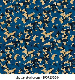 Watercolor-Dyed Effect Textured Camouflage Pattern