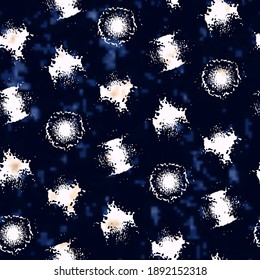 Watercolor-Dyed Effect Textured Splash Dots Pattern