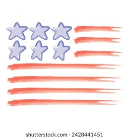 Watercolored flag of USA Vector illustration