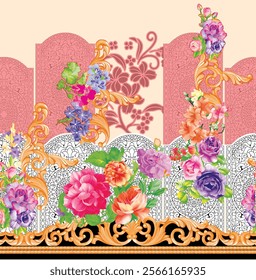 Watercolor-inspired ethnic floral prints for fabric, wallpapers, gift wraps, and decorative backgrounds.