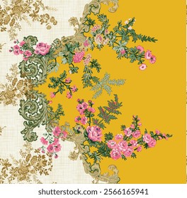 Watercolor-inspired ethnic floral prints for fabric, wallpapers, gift wraps, and decorative backgrounds.