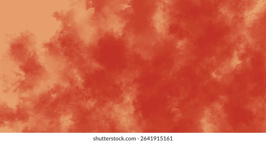Watercolor-Inspired Red Mist Blotches Across a Vintage Orange Backdrop

