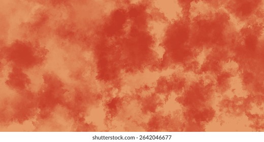 Watercolor-Inspired Red Mist Blotches Across a Vintage Orange Backdrop

