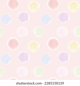 watercolorl rainbow geometric circle dot shape simple repeat seamless pattern