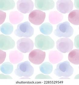 watercolorl rainbow geometric circle dot shape simple repeat seamless pattern