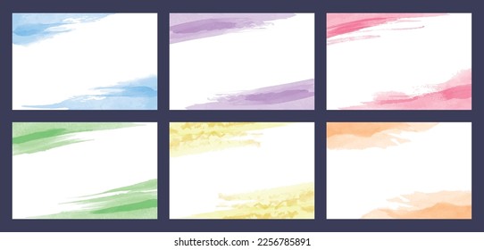 Watercolor-like background illustration with blank space for text. A set of pale and gentle shades. Vector illustration.